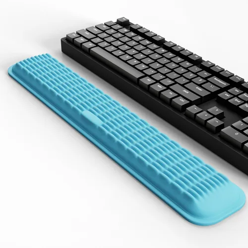 Miniatura 12 de MEKASS Reposamuñecas para teclado para teclado compacto del 60%, soporte ergonómico de espuma viscoelástica suave para muñeca con base Negro
