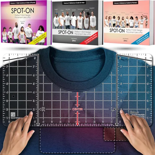 Guía de alineación de vinilo para regla de camiseta (actualización 2025 – talla XL) – Herramienta de medición de camisa diseño de centro de