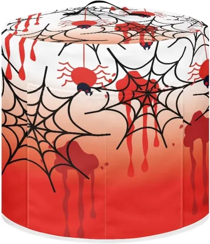 Miniatura 17 de GLENLCWE Funda para olla a presión de esqueleto de sangre roja para olla arrocera de 3 cuartos de galón, cubierta antipolvo de Halloween, cubierta
