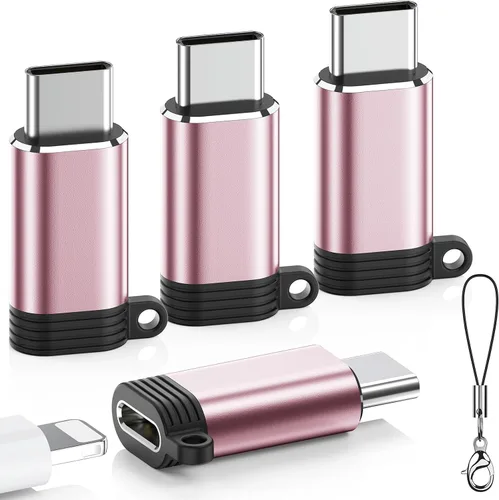 Miniatura 15 de LERTOSEN Paquete de 4 adaptadores Lightning a USB C, carga rápida y sincronización de datos para iPhone 15/16/17 Pro/Pro Max, accesorio adaptador