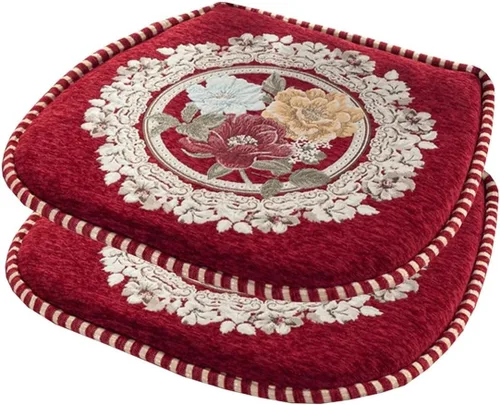 Miniatura 7 de EORNOW Juego de cojines para silla de comedor con lazos, juego de 1/2/4, almohadillas antideslizantes para silla de comedor con funda extraíble