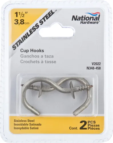 Miniatura 6 de NATIONAL MFG/SPECTRUM BRANDS HHI N348-458 Gancho de taza de acero inoxidable de 1-1/2 pulgadas