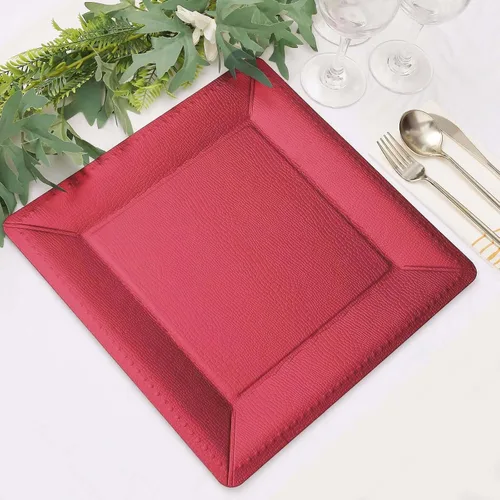 Miniatura 6 de Efavormart - Paquete de 10 bandejas cuadradas de 13 pulgadas, 1100 GSM, de cuero extra rígido con textura de cartón, platos para bodas de otoño