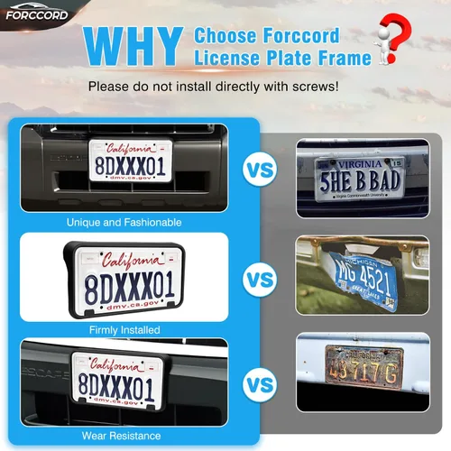 Miniatura 3 de Ajuste personalizado para soporte de matrícula Ford Escape 2012 2011 2010 2009 2008 Marco de matrícula frontal negro Accesorios de coche
