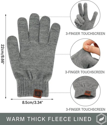 Miniatura 2 de FZ FANTASTIC ZONE Guantes mágicos de lana para pantalla táctil de invierno para mujer con forro polar cálido para mujer