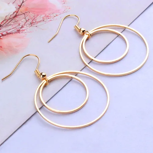 Miniatura 4 de 70 Uds., aretes de aro con cuentas, aretes redondos redondos, bisel abierto, marco colgante para fabricación de joyas Dorado