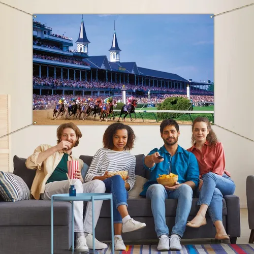 Miniatura 2 de Nepnuser Telón de fondo para cabina de fotos de Kentucky, carreras de caballos, Churchill Downs, para interiores y exteriores, fiesta, fotografía