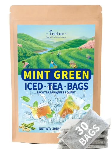 Miniatura 10 de TeeLux Bolsas de té verde menta, té verde con menta, menta verde y citronela, con cafeína, 100% real y natural, 100