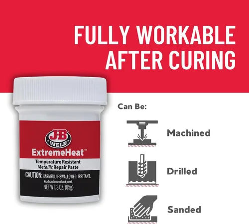Miniatura 6 de J-B Weld 37901 ExtremeHeat - Pasta metálica resistente a altas temperaturas, 3 oz