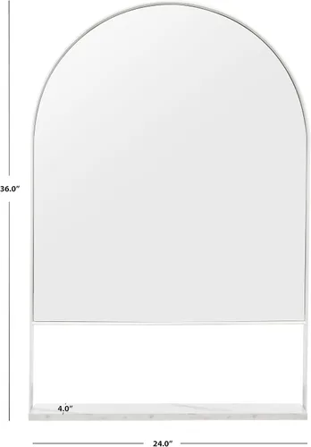 Miniatura 5 de SAFAVIEH Home Collection Yuriko - Espejo de pared decorativo con arco de 24 x 36 pulgadas con estante para dormitorio, sala de estar, baño, entrada