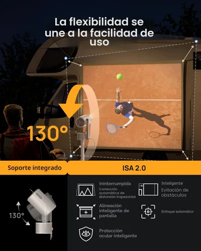 Miniatura 4 de XGIMI MoGo 3 Pro Nuevo proyector portátil, Google TV con licencia Netflix, soporte ajustable integrado, mini proyector compatible con bancos