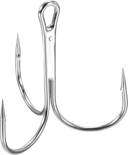 Miniatura 21 de PATIKIL Anzuelos de pescado agudos de acero al carbono, gancho de curva redondo afilado Gancho de púas triple para agua dulce y salada Blanco