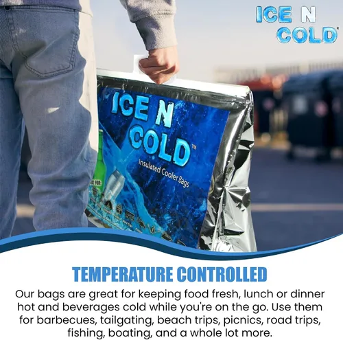 Miniatura 5 de ICE N COLD Bolsas de refrigeración aisladas para pícnic/compras (paquete de dos) para comestibles, camping, senderismo, playa, viajes, ligero