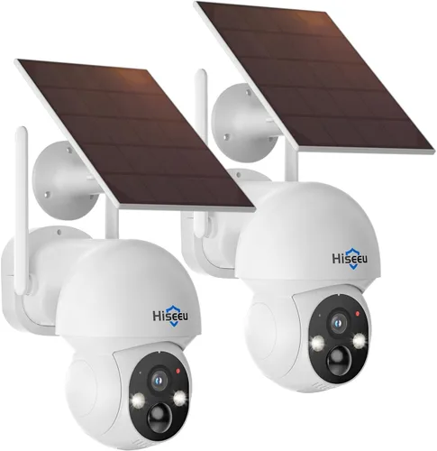 Miniatura 9 de Cámara de seguridad inalámbrica solar Hiseeu, WiFi de 2.4G, visión nocturna Full HD, control de inclinación, detección inteligente de movimiento