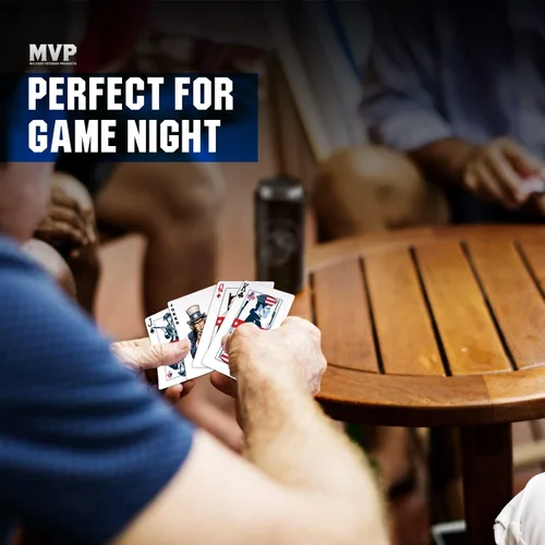 Miniatura 4 de Military Gift Shop Cartas de jugar con bandera estadounidense azul - Gráficos patrióticos - Calidad premium - Regalos para veteranos para hombres