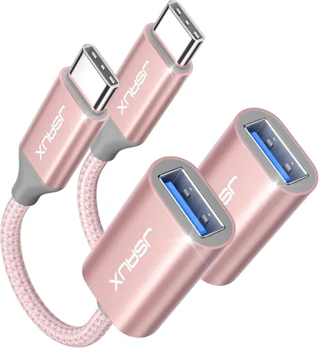 Miniatura 14 de JSAUX Adaptador USB C a USB 3.0 [2 unidades], USB C macho a USB hembra OTG adaptador compatible con MacBook Pro/Air, iPhone 17 Pro Max/iPhone Rojo