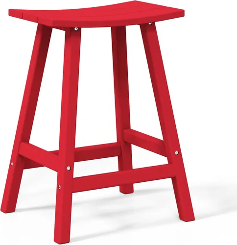 Miniatura 7 de WestinTrends Malibu - Juego de 2 taburetes para sillín para exteriores/patio, 24 alturas, color rojo