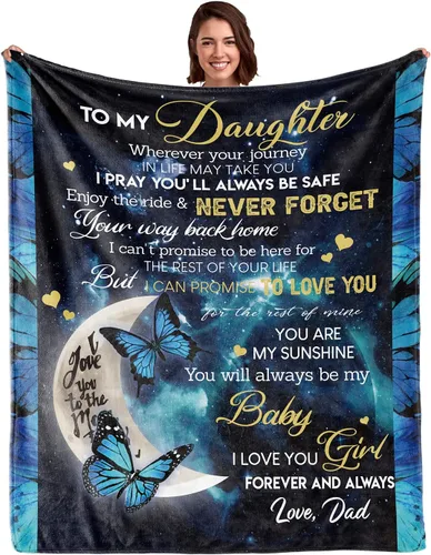 Miniatura 11 de WSYEAR Regalos de Navidad para mamá de parte de la hija, regalos para mujeres Best Mom Ever, manta con texto en inglés "I Love You Mother