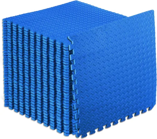 Miniatura 14 de ProsourceFit Tapete de ejercicio de rompecabezas de ½ pulgada, azulejos de espuma EVA entrelazados para gimnasio en casa, tapete