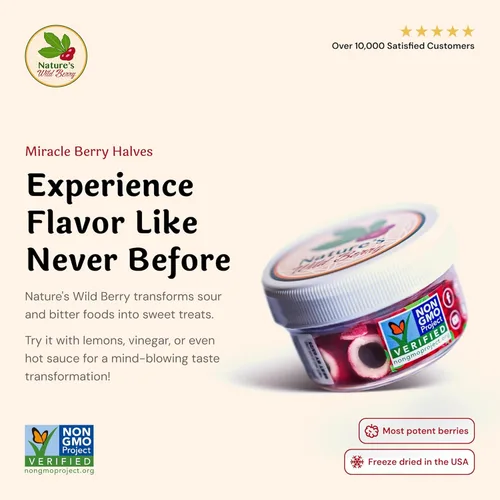 Miniatura 3 de El Tarro de Viaje, Baya Milagrosa Como se Vio En TV y TikTok, Fruta Ledidi Premium de Nature's Wild Berry, Convierte lo Agrio en Dulce con Bayas que