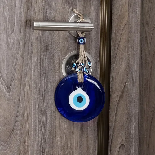 Miniatura 4 de BCS Decoración azul contra el mal de ojo para colgar en la pared, 4 pulgadas, cristal hecho a mano, amuleto turco de nazar de buena suerte y amuleto