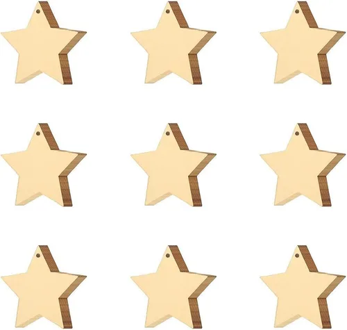 100 piezas de rebanadas de madera, adornos de madera de Navidad sin terminar, adornos colgantes, manualidades para arte, manualidades, decoración de