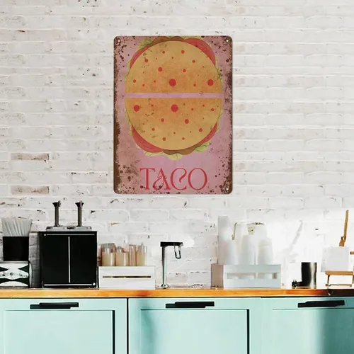 Miniatura 7 de Taco hecho en México, comida cultural de cocina mexicana, divertida decoración de pared para el hogar de México, regalo para amantes de los tacos