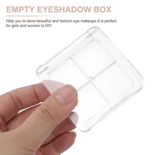 Miniatura 5 de Beaupretty Paleta de sombra de ojos vacía 4 rejillas sombra de ojos lápiz labial caja de almacenamiento caja de maquillaje transparente DIY