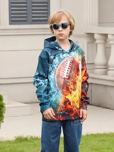 Miniatura 5 de AIDEAONE - Sudadera con capucha para niños y niñas de 6 a 16 años con estampado 3D y bolsillo, estilo casual