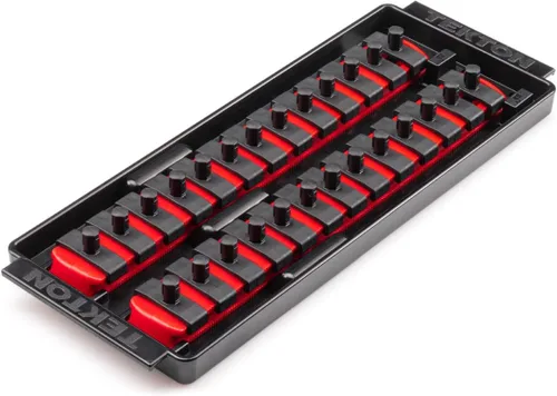 Miniatura 14 de TEKTON guía de llaves de 1/4 pulgadas x riel de 20.3 cm, 13 clips (rojo) OSR01113 Fabricado en EE. UU
