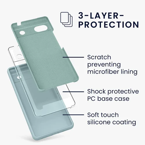 Miniatura 378 de kwmobile Funda Compatible con Google Pixel 6 Pro - Funda de teléfono de silicona TPU con acabado suave - Azul Arrecife