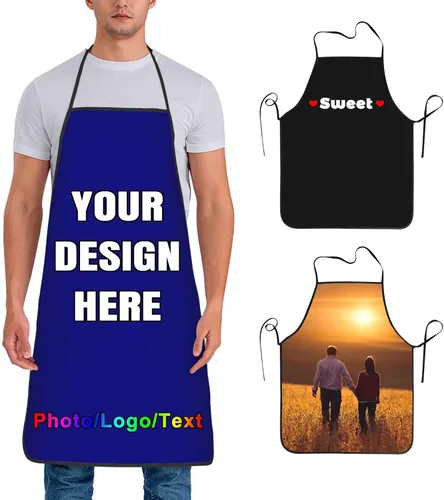 Miniatura 8 de Delantal de chef personalizado para hombres y mujeres, para cocinar, con nombre, logotipo, foto, regalos de cocina para familiares y amigos