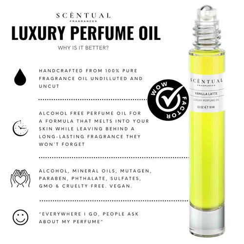 Miniatura 4 de Scentual Fragrances, Aceite de perfume de lujo, ultra concentrado para mujer, aceite de fragancia roll-on de larga duración, mini perfume de viaje