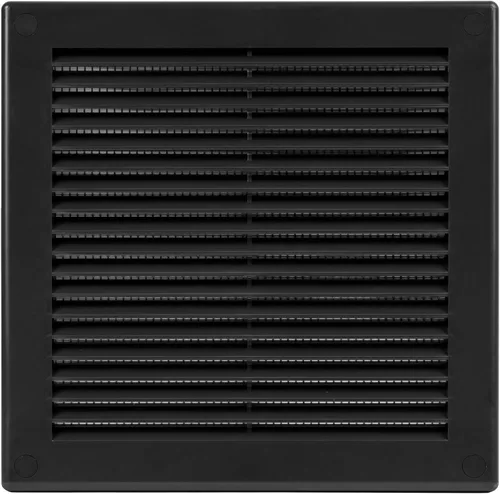 Miniatura 13 de Paquete de 2 cubiertas cuadradas de ventilación de aire de 4" x 4" (tamaño exterior) - Deflector de ventilación de plástico negro - Malla