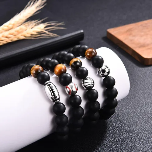 Miniatura 3 de IKIATY Pulsera de fútbol, béisbol, baloncesto, fútbol, regalos para adolescentes, niños, jugadores, hijos, nietos, sobrinos, amigos, hermano