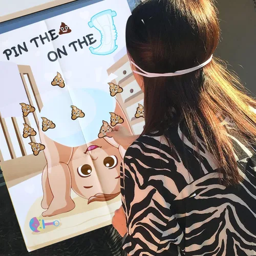 Miniatura 7 de Juegos de baby shower, pin the sticker en el pañal, juegos de baby shower, actividades temáticas de pañales, juegos de fiesta, suministros
