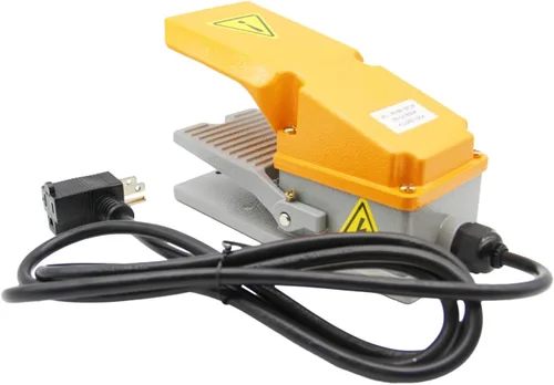 Miniatura 2 de TMAX Interruptor de pie de alta resistencia, pedal eléctrico, interruptor momentáneo de pedal con protector de pie, carcasa de aluminio con enchufe