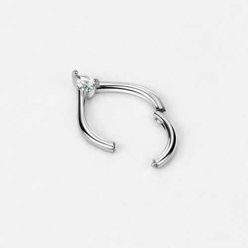 Miniatura 3 de FANSING Piercing de acero quirúrgico de 056oz y 0315in para mujer Metal circonita cúbica