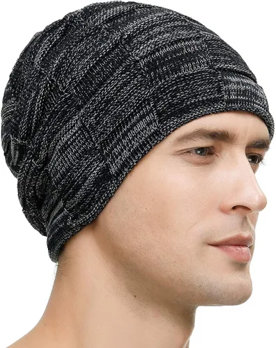 Miniatura 2 de Vgogfly Slouchy Beanie for Men Winter Hats for Guys Cool Beanies Mens Lined Knit Warm Thick Skully Stocking Binie Hat