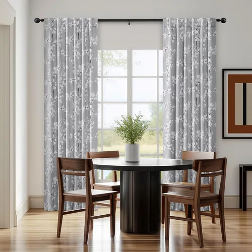 Miniatura 7 de FMFUNCTEX - Cortinas 100% blackout, 63 pulgadas de largo, estampado floral, aislamiento térmico, bolsillo para cortinero, 2 paneles, estilo granja