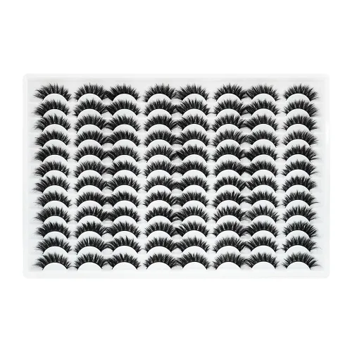 Miniatura 14 de Azenlo Pestañas postizas 48 pares, pestañas de visón sintético, pestañas tenues de 14 mm, pestañas de gato 3D esponjosas, paquete al por mayor