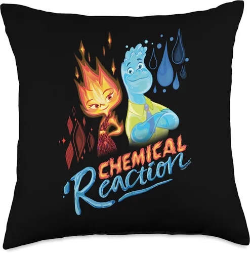 Miniatura 5 de PIXAR Disney Elemental Chemical Reaction Ember & Wade - Almohada de 16 x 16 pulgadas, multicolor