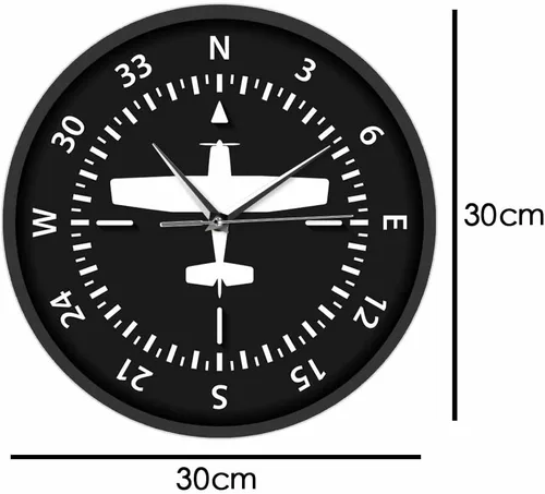 Miniatura 2 de Geek Alerts Aviación avión brújula vueltas pilotos reloj de pared a pilas instrumento de vuelo decorativo para el hogar reloj temático de avión