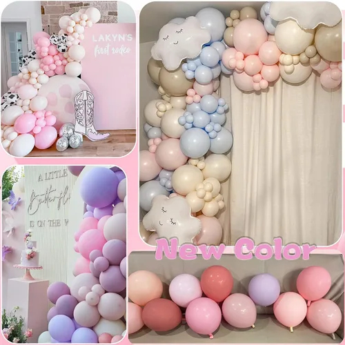 Miniatura 6 de 53 globos rosados de doble relleno (18/12/10/5 pulgadas) para fiestas bohemias, baby shower, cumpleaños, bodas (rosa bebé)