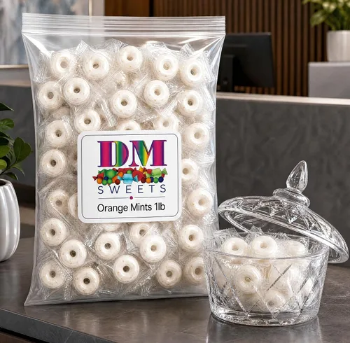 Miniatura 2 de Mentas naranjas – Bolsa a granel de 1 libra (envuelta individualmente) – Dulce duro refrescante de menta cítrica – Perfecto para oficinas, cuencos