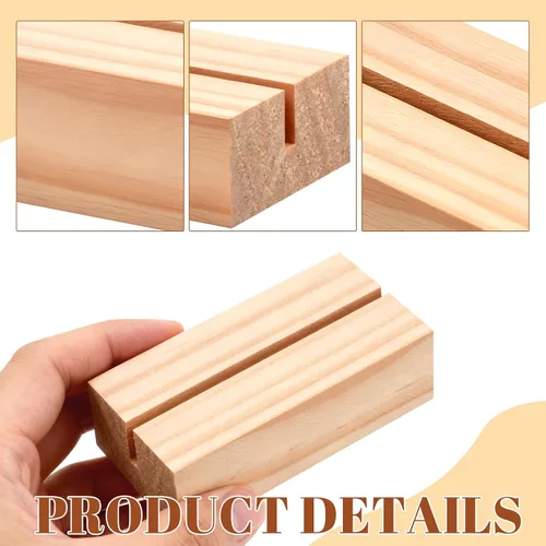 Miniatura 3 de FSWCCK 10 soportes de madera para tarjetas de lugar, soportes de madera para números, soporte para fotos, soportes acrílicos para ceremonia, fiesta