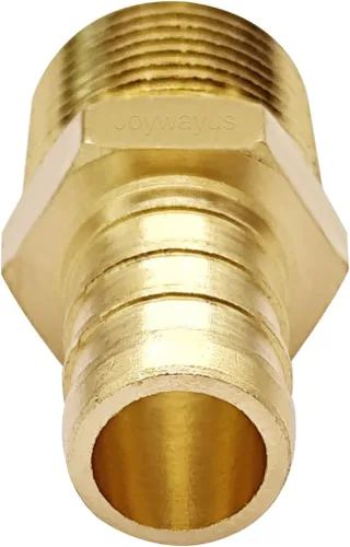 Miniatura 5 de Joywayus Acoplamiento de tubería PEX de latón, adaptador de montaje de tubería macho NPT de 1/2" PEX x 3/8" (paquete de 5)