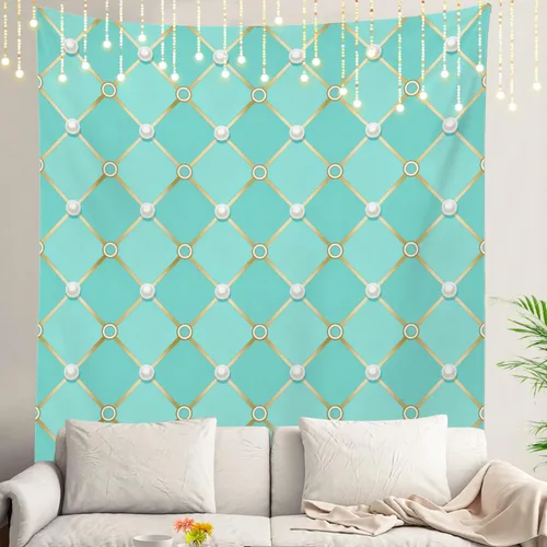 Miniatura 49 de Shrahala Tapiz de pared azul brillante, acuarela azul degradado para colgar en la pared, tapiz grande decorativo de fibra de poliéster, dobladillo