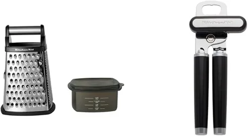 Miniatura 9 de KitchenAid Gourmet - Rallador de caja de acero inoxidable de 4 lados con contenedor de almacenamiento desmontable, 10 pulgadas de alto, negro