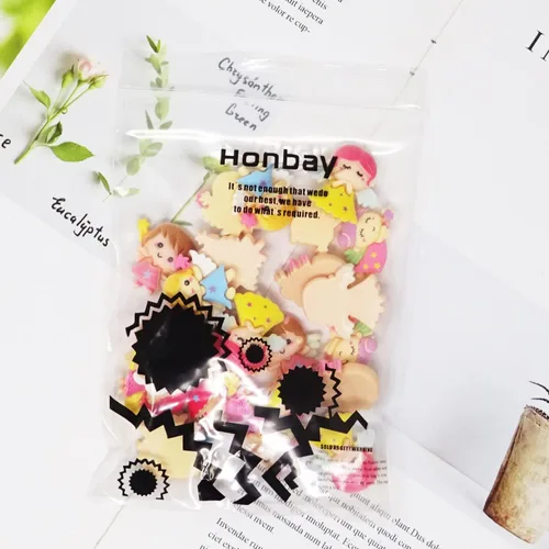 Miniatura 7 de Honbay 24 dijes de resina con parte trasera plana, adornos de niña con alas de ángel para álbumes de recortes, clip para el cabello, funda